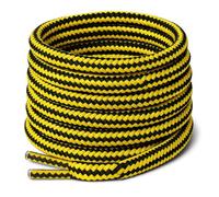 Lacets ronds solides pour bottes de travail et de randonnée, Jaune/noir, 120