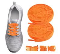 Lacets sans nouage - Lacets élastiques pour baskets - Lacets élastiques réglables polyvalents sans nouage pour chaussures de loisirs et en toile, Orange, Voir description