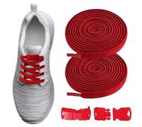 Lacets sans nouage - Lacets élastiques pour baskets - Lacets élastiques réglables polyvalents sans nouage pour chaussures de loisirs et en toile, rouge, Voir description