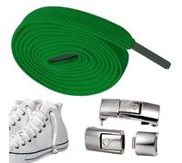 Lacets sans nœuds pour un enfilage et un retrait faciles, lacets élastiques unisexes pour chaussures | Lacets multifonctionnels avec fermetures en métal pour la course et la marche, vert, Siehe