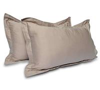 Lacey Home Décor Oxford Taies d'oreiller - King size (50 x 90 cm) Taie d'oreiller Oxford 100 % coton égyptien 400 fils Taupe