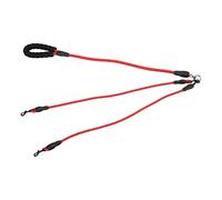 Lâche de Chien réfléchissante avec Rotation 360 | Poignée en Mousse pour Le contrôle de tirage | Laisse Pratique pour la randonnée/la Formation/Plage | Réglable pour Deux (Red)