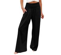 Lâche Solide Pantalon Taille Pantalon Jambe Femmes Haute Couleur Sexy Large Femmes Pantalon Décontracté Pantalon Fluide Large