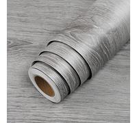 LACHEERY 90cm x 400cm Papier Adhesif pour Meuble Bois Gris Cuisine Vinyle Rouleau Adhesif Bois Clair Imperméable Covering Meuble Cuisine Stickers Table Épais pour Armoire Chambre Tiroirs
