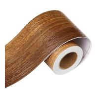 LACHEERY Frise Murale Adhesive Bois Bordure de Papier Peint Marron 7.6cm x 500cm Papier Autocollant Mural Bois Vinyle pour Miroir Armoire Porte Lavable Stickers Meuble Adhesif Deco Mural