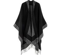 Lachi Poncho Ouvert Châle Cape Élégant Epais Chaud Automne Hiver Femme 150 * 130cm