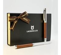 LACHIEVA LUX Rosewood Ensemble stylo à bille et ouvre-lettre | Il n'y a pas deux ensembles identiques, véritable grain de palissandre, design artisanal, recharge fabriquée en Allemagne