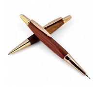LACHIEVA LUX Rosewood Ensemble stylo à bille et porte-mine - Poignée triangulaire - Cadeau de luxe pour homme et femme - Recharges et coffret cadeau inclus