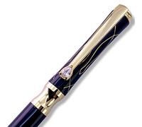 LACHIEVA LUX Stylo à bille de luxe pour femmes avec cristal élégant et recharges de fabrication allemande - Noir