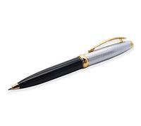LACHIEVA LUX Stylo à bille élégant en métal noir avec coffret cadeau de qualité supérieure pour homme et femme (couleur noir/doré)