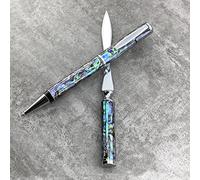 LACHIEVA LUX Stylo à bille en coquillage d'ormeau avec ouvre-lettres, magnifique cadeau de stylo pour hommes et femmes (coquillage d'ormeau)