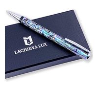 LACHIEVA LUX Stylo Bille de Luxe en Nacre d'Abalone, Recharge Allemande P900M, Cadeau Élégant pour Hommes et Femmes, Idéal pour Bureau, Écriture et Cadeaux
