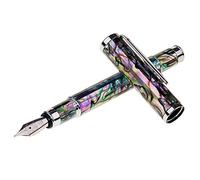 LACHIEVA Stylo plume coquillage d'ormeau avec pointe fine Schmidt Allemagne Stylo de luxe pour toutes les fêtes Joli stylo fait main Coffret cadeau pour homme et femme