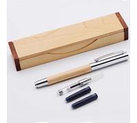 LACHIEVA Stylo-plume en bois d'érable avec une pointe fine, un convertisseur et des cartouches. Stylos en bois de luxe pour hommes et femmes. Joli cadeau d'écriture