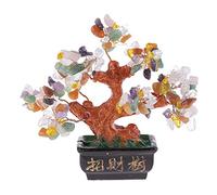 lachineuse - Arbre Feng Shui 5 Élements - Arbre de Fortune 12 cm - Déco Asiatique Japonais - Bonzai Pierres Précieuses - Objet Traditionnel Japonais Zen