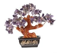 lachineuse - Arbre Feng Shui en Amethyste Mauve - Arbre de Fortune 12 cm - Décoration Asiatique Japonais - Arbre de Fortune - Déco Asiatique Bonzai Pierres Précieuses - Objet Traditionnel Japonais Zen