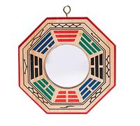 lachineuse - Bagua Protection Feng Shui - Miroir Convexe en Bois - 10,5x10,5 cm - Multicolore - Bloque Les Energies Négatives - Objet Traditions Asie - Idée Cadeau