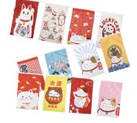 lachineuse - Banderole Japonaise - Thème Maneki Neko - 12 Bannières Déco Japonaise à Suspendre - 3 mètres - Polyester, Coton - Tableau Japonais Traditionnel - Multicolore - Idée Cadeau Japon Asie