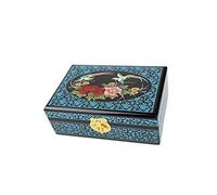 lachineuse - Boite à Bijoux Oiseaux de Printemps - Coffret Rangement à Bijoux & Secrets en Bois Laqué - Décoration Asiatique - Coffret Cadeau Femme - Objet Déco - Idée Cadeau - 21x14x7 cm