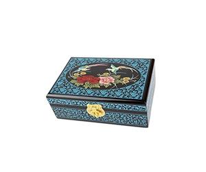 lachineuse - Boite à Bijoux Oiseaux de Printemps - Coffret Rangement à Bijoux & Secrets en Bois Laqué - Décoration Asiatique - Coffret Cadeau Femme - Objet Déco - Idée Cadeau Chinois Asie