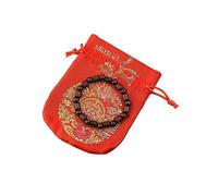 lachineuse - Bracelet Bouddha - Perles Rondes et Carrées - Bois de Jujubier - Marron - Bracelet Elastique - Traditions Bouddha - Pochette Satinée Offerte - Idée Cadeau Anniversaire Noel