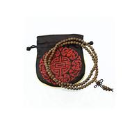 lachineuse - Bracelet-Collier Mala Bouddhiste - 108 Perles 6 mm - Bois de Palissandre - Ø environ 61 cm - Bijou Traditionnel Bouddha - Pochette Offerte - Idée Cadeau Asie