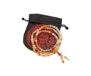 lachineuse - Bracelet-Collier Mala Bouddhiste - Agate - Multicolore - 108 Perles de 6 mm - Traditions Bouddha - Bijou Chapelet Bouddhiste - Pochette Satinée Offerte - Idée Cadeau Asie