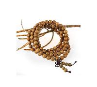 lachineuse Bracelet-Collier Mala Bouddhiste - 108 Perles 8mm Santal