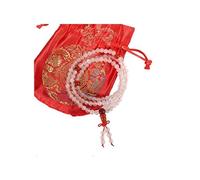 lachineuse - Bracelet-Collier Mala Bouddhiste - Quartz Rose - 108 Perles de 5 mm - Ø 55 cm - Traditions Bouddha - Bijou Chapelet Bouddhiste - Pochette Satinée Offerte - Idée Cadeau Asie
