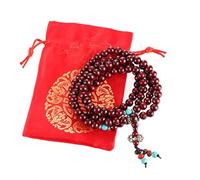 lachineuse - Bracelet-Collier Mala Bouddhiste Traditionnel - 108 Perles en Bois de Jujubier - Bijou Chapelet Bouddhiste - Traditions d'Asie - Pochette Satinée Offerte - Idée Cadeau Asie