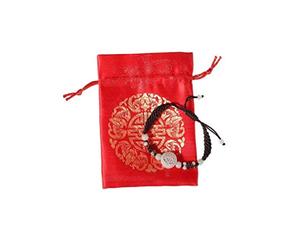 lachineuse Bracelet du Bonheur - Cordon Rouge - Pochette en Satin Offerte