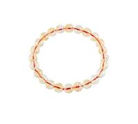 lachineuse - Bracelet en Citrine Naturelle - 24 Perles Non Teintées - Succès et Prospérité - Bracelet Elastique - Porte-Bonheur Feng Shui - Boite Ecrin Offerte - Idée Cadeau Noel Anniversaire