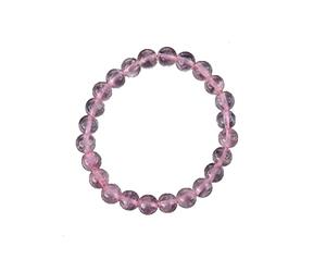 lachineuse - Bracelet Quartz Rose - Symbolisme Amour et Sentiments - 24 Perles Ø 8 mm - Bracelet Elastique - Rose - Bijou Traditions d'Asie - Boîte Ecrin Offerte - Idée Cadeau Anniversaire Noel