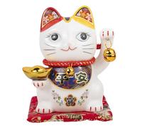 lachineuse Chat du Bonheur et de la Fortune - Tirelire Chat Nippon - Statuette Porte-Bonheur Japonais - Coloris Blanc - Porcelaine - Idée Déco Japon et Asie - Chance, Fortune, Prospérité