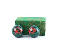 lachineuse - Coffret Boules Qi Gong Bonheur - Boules Chinoises Anti Stress en Émail ⌀ 40 mm - Boules de Santé - Coffret Cadeau Relaxation Zen - Objet Asiatique Japon Chine Feng Shui - Coloris Vert