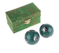 lachineuse - Coffret Boules Qi Gong Yin Yang - Boules Chinoises Anti Stress en Émail ⌀ 45 mm - Boules de Santé - Coffret Cadeau Relaxation Zen - Objet Asiatique Japon Chine Feng Shui - Coloris Vert