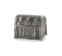 lachineuse - Coffret Pharaon en Acier - 10 x 7,5 x 7,5 cm - Décoration Égypte Antique - Boite à Bijoux, Clés, Montre - Idée Cadeau Déco Coffre Rangement Urne - Coloris Métal