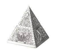 lachineuse - Coffret Pyramide Égyptienne en Acier - Cachette Secrète - 9x9x10 cm - Décoration Égypte Antique - Boite à Bijoux, Argent, Clés - Idée Cadeau Déco Coffre Rangement Urne - Coloris Métal
