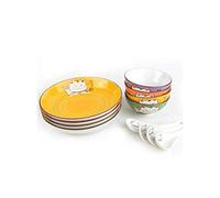 lachineuse - Coffret Repas Japonais - Design Maneki Neko - Pour 4 Personnes - Bols, Assiettes et Cuillères - Décoration Japonaise - Idée Cadeau Japon Asie