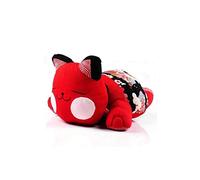 lachineuse - Coussin Chat Japonais - Style Kawaii - Maneki Neko Japonais - Objet Déco en Tissu - Coloris Rouge - 30 x 18 x 14 cm - Ambiance Zen Maison, Bureau - Idée Cadeau Asie Japon