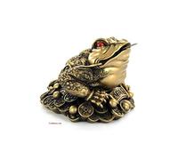 lachineuse - Crapaud de Fortune Feng Shui Doré - Crapaud à 3 Pattes Transparent - 10 x 13 x 13,5 cm - Décoration Asiatique - Idée Cadeau Originale Chine Asie - Figurine Grenouille Porte-Bonheur Chance