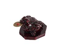 lachineuse - Crapaud de Fortune Feng Shui Rouge - Crapaud à 3 Pattes - 5 x 6,5 x 6,5 cm - Décoration Japonaise Asiatique - Idée Cadeau Originale Japon Asie - Figurine Grenouille Porte-Bonheur Chance