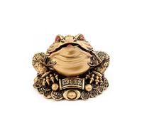 lachineuse - Crapeau de Fortune Feng Shui XXL - Crapeau à 3 Pattes Doré - 15,5 x 18 x 5 cm - Décoration Asiatique - Idée Cadeau Originale Chine Asie - Figurine Grenouille Porte-Bonheur Chance Or