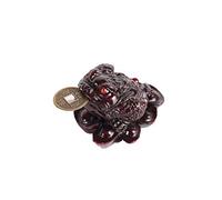 lachineuse - Crapeau de Fortune Feng Shui Rouge - Crapeau à 3 Pattes - 4,5 x 6,5 x 7 cm - Décoration Japonaise Asiatique - Objet Déco - Idée Cadeau Originale Asie - Figurine Grenouille Porte-Bonheur