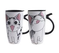 lachineuse DUO MUGS GEANTS HAPPY ET LUCKY CAT - Design Chat Kawaii