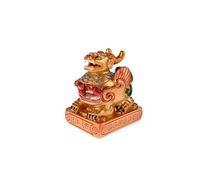 lachineuse - Figurine Pi Xiu - Statuette Lion Dragon Feng Shui - 6 x 7 x 5 cm - Symbole de Protection & Richesse - Décoration Traditionnelle Asiatique Chinoise - pour Bureau, Maison - Coloris Doré