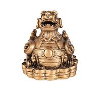 Lachineuse - Figurine Pi Xiu - Statuette Lion Dragon Feng Shui - 8 x 6,5 x 6,5 cm - Symbole de Protection & Richesse - Décoration Traditionnelle Asiatique Chinoise - Pour Bureau, Maison - Coloris Doré