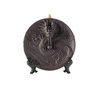 lachineuse - Fontaine à Encens Disque Dragon - Brule Encens Cascade 20 cm - en Terre Cuite - Porte Encens pour Décoration Intérieure - Déco Zen Asiatique Chinoise - Brûleur Support à Encens