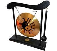 lachineuse Gong sur Socle Yin Yang - Décoration Zen en Bois et cuivre - Objet Déco Asiatique pour intérieur Maison Bureau Salon - Idée Cadeau Japon Asie - Tradition Asiatique