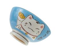 lachineuse - Grand Bol à Ramen Japonais - Teinte Bleue ⌀ 17,5 cm - Contenance 1000 Ml - Chat Maneki Neko - Bol à Riz, Petit Déjeuner & Soupe - Déco d'Asie et du Japon - Cadeau Vaisselle Japonaise